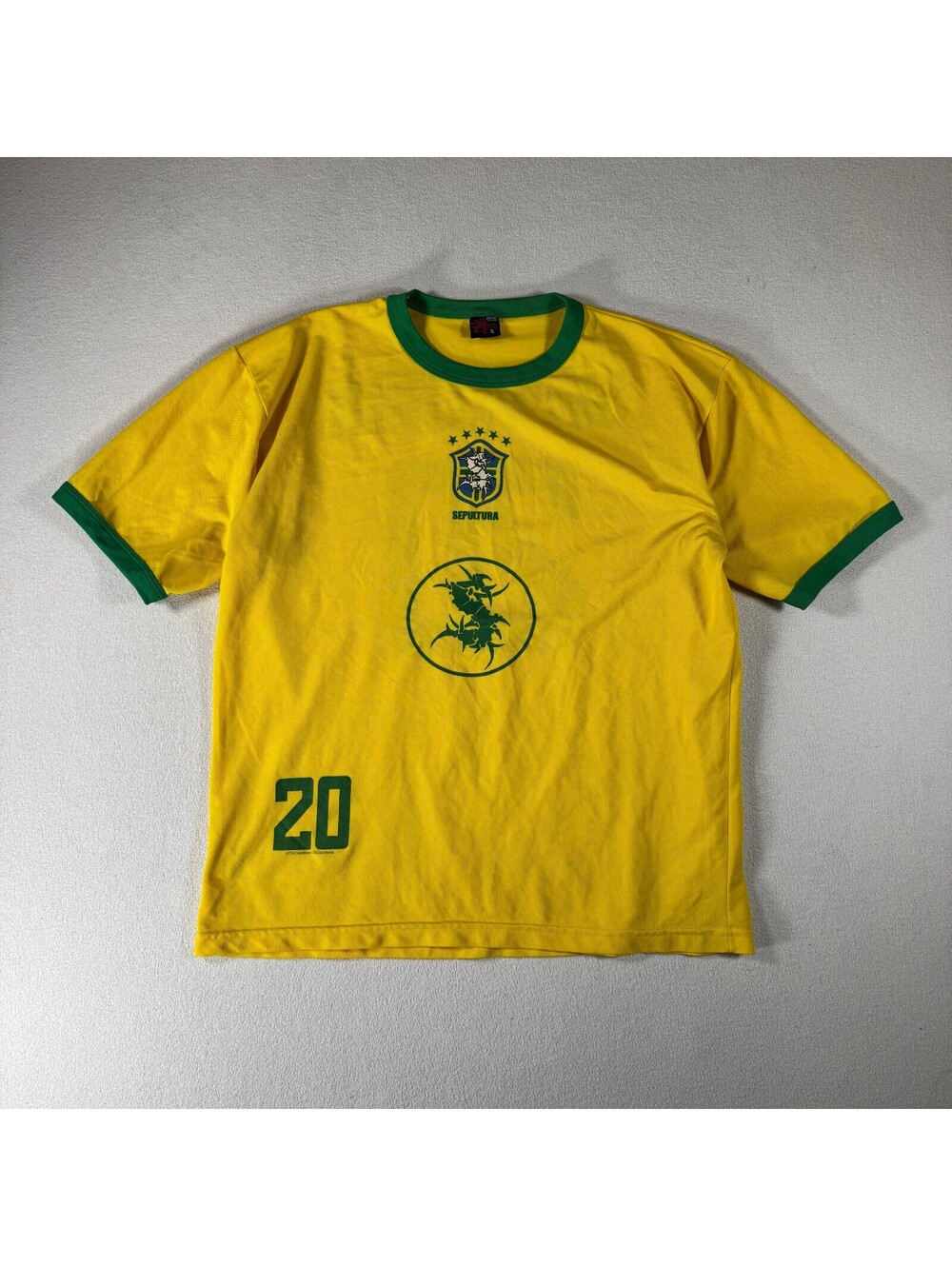Vintage Sepultura Brazil Offical Merch Soccer Jersey Large